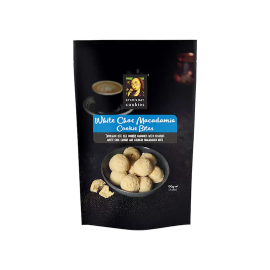 Byron Bay | White Choc Macadamia Cookie Bites | 100g Byron Bay Cookies