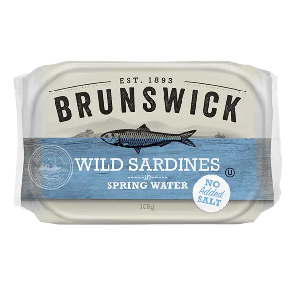 Brunswick Wild Sardines in Spring Water – No Added Salt
