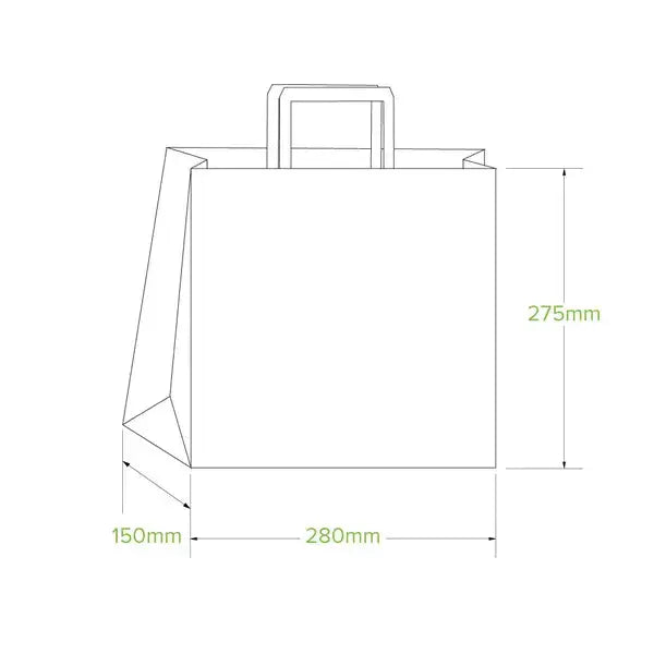 Small Flat Handle Kraft Paper Bags _280x150x275mm BioPak