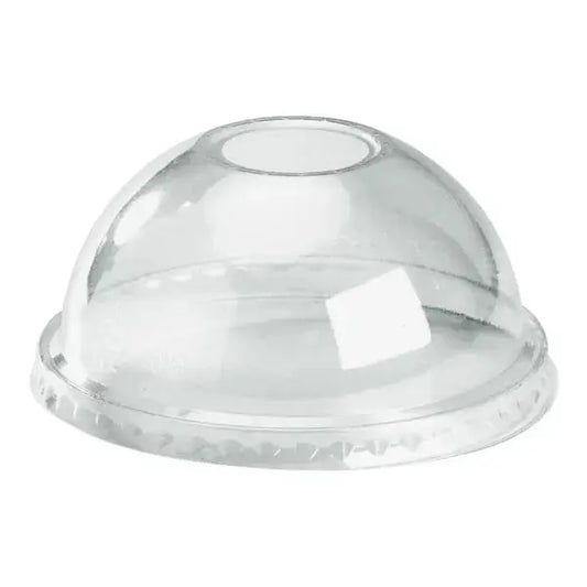 Clear Dome Bioplastic Lid with 22mm Hole – Fits 300–700ml BioCups bio
