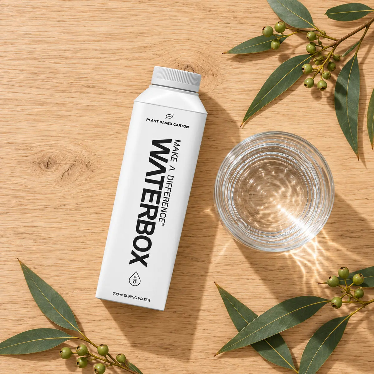 Eco-friendly Sustainable Ph8 sustainable spring water in Plant Based Carton - 500ml Carton WaterBox