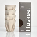 Huskee Cup | Reusable Cups 4 Pack 8oz/236ml Natural