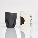 HuskeeCup Reusable with Lid 8 oz (236 ml) Charcoal