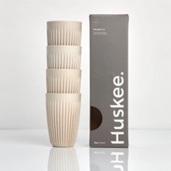 Huskee Cup | Reusable Cup 16oz/473ml Natural | 4 Pack